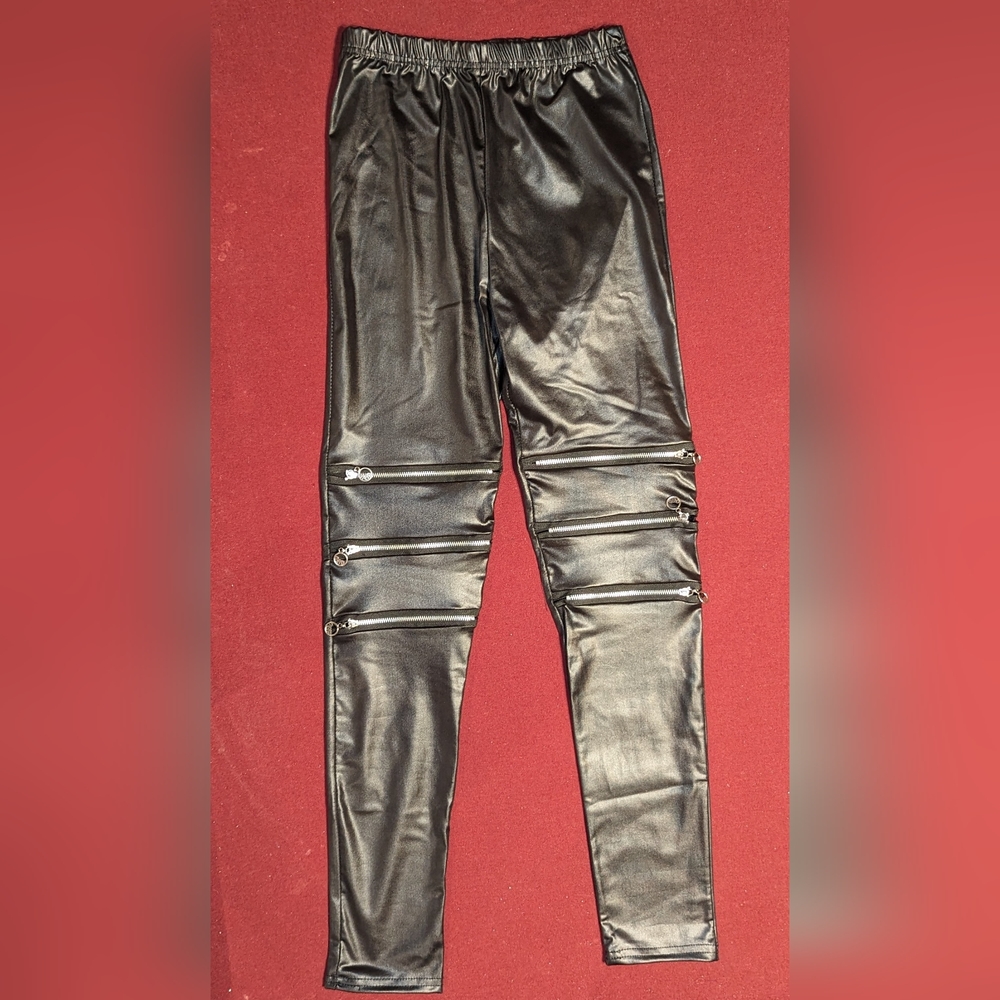 Ladies Black Faux Leather Pants